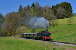 38 1301 mit einem Sonderzug am 30.04.2016 bei Röhrnbach.