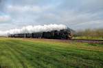 38 3199 als Sonderzug im vollen Sonnenlicht auf dem Weg nach Hausach zum Drei-Königsdampf-Treffen (04.01.2015)