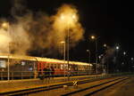 Abschied vom Sonderzug in Forst, gleich geht es weiter Richtung Cottbuss, die polnische Lotsenmannschaft geht von Bord.16.03.2024  20.03 Uhr.