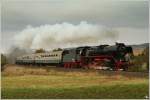 41 1144 fhrt mit DPE 105 beim Plandampf im Werratal von Eisenach nach Meiningen. Ettenhausen 27.10.2011

