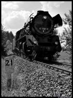 Hier mal ein neuer Versuch von mir in Schwarz/Wei: 41 1150-6 des Bayerischen Eisenbahn-Museum (BEM) am 28. Mai 2012