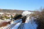 41 1144-9 zu sehen mit dem Rodelblitz am 07.02.15 bei der Ausfahrt in Gräfenroda.