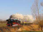 IGE Werrabahn Eisenach 41 1144-9 mit dem RE 16272  Rodelblitz  von Erfurt Hbf nach Meiningen, am 07.02.2015 in Sülzenbrücken.