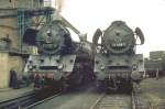 1983 im BW Stassfurt,Lok 41 1132-4 mit 41 1159-7,hinten sieht man noch den Tender der 50 3695-9 (Archiv P.Walter)