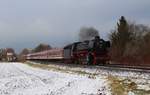 41 096 von der Dampflok-Gemeinschaft e.V mit dem Nostalgiezugreisen-Sonderzug zum Weihnachtsmarkt nach Goslar fotografiert bei Othfresen am 09.12.2017