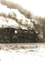 BR 44 auf dem Weg von Grimmenthal nach Sonneberg, Winter vor fast 20 Jahren, um 1988