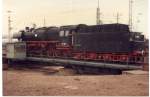 BR 44 1550 steht 1984 auf der Drehscheibe beim einem Schautag im Rangierbahnhof Seelze.