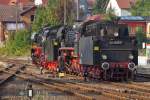 Dampflok 41 1144-9 zusammen mit 44 1486-8 am 06.09.2014 in Meiningen