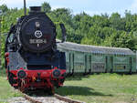 Die Dampflokomotive 50 3626-4 steht im Eisenbahnmuseum Weimar.