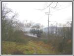 Am 06.01.2008 dampfte 50 3552 der Eisenbahnfreunde Hanau  bei Hain im Spessart mit einem Sonderzug ber die Spessartrampe in Richtung Heigenbrcken.