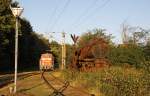 345 128-3 neben 50 3557 am 16.09.2012 im Bw Falkenberg Oberer Bahnhof. Das Gelnde dient nur zur Aufbewahrung von Fahrzeugen und ist nur an wenigen Tagen im Jahr zugnglich. 
