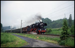 503655 kam am 19.5.1997 morgens um 08.10 Uhr mit dem Traditionszug von ET in Richtung Osnabrück durch Westerkappeln Velpe.