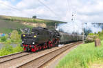 Dampspektakel 2018. Tender voraus durch das Moseltal. 52 1360-8 mit Sonderzug Wittlich - Nennig in Wehr an der Mosel. 01.05.2018