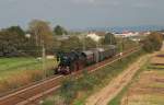 52 4867 mit Sonderzug (20 Jahre Verkehrsverbund-Rhein-Neckar), fhrt zwischen Schifferstadt und Bhl-Iggelheim Richtung Neustadt(Wstr)Hbf.