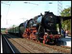52 8195-1 der Frnkischen Museums-Eisenbahn (FME) steht in Forchheim zur Rckfahrt nach Nrnberg Nord-Ost bereit.