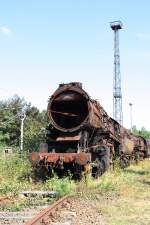 52 8009 am 16.09.2012 im Bw Falkenberg Oberer Bahnhof. Das Gelnde dient nur zur Aufbewahrung von Fahrzeugen und ist nur an wenigen Tagen im Jahr zugnglich.

