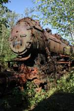 52 8008 am 16.09.2012 im Bw Falkenberg Oberer Bahnhof. Das Gelnde dient nur zur Aufbewahrung von Fahrzeugen und ist nur an wenigen Tagen im Jahr zugnglich. 