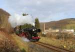 52 8131-6 fuhr am 21.12.14 mit dem Berliner Sonderzug nach Annaberg-Buchholz. Hier zu sehen in Schwarzenberg Neuewelt.