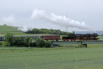 52 1360-8 vom Eisenbahnmuseum-Vienenburg auf Sonderfahrt am 11.06.16 nach Einbeck- Mitte auf der Ilmebrücke kurz vor Einbeck(die Nebenstrecke Salzderhelden - Einbeck befindet sich im Besitz der Ilmebahn GmbH)