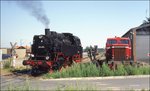 64491 rangiert als Gastlokomotive am 30.7.1995 auf der Wittlager Kreisbahn im Bahnhof Bohmte.