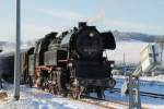 65 1049 steht im Bahnhof Cranzahl und wartet auf die Rckfahrt nach Chemnitz. Hier kurz vorm umsetzen.Datum 20.12.09.