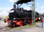 Eine Dampflok der DR-Baureihe 74 im Eisenbahnmuseum Bochum-Dalhausen am 19.
