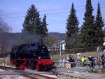 Dampflok 75 1118 beim rangieren am 01.04.2013 in Gammertingen.