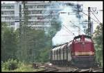 Nachschuss auf den Dampfzug: 212 325 schiebt am 27.05.2007 be Kkw den Dampfzug Richtung Sdbrcke.