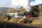 Zum offiziellen Jubilum 125 Jahre Rbelandbahn pendelte 95 027 mit einem Sonderzug im Stundentakt zwischen Rbeland und Michaelstein.