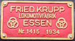 Fabrikschild von 01 118 der Historischen Eisenbahn Frankfurt e.