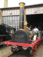 Die Lok  Adler stehen am Lokschuppen des ex.Bw Halle P, 06.07.2008