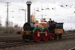 Nach dem Adler, kam die erste, in Deutschland gebaute Dampflok, in Form von der Saxonia an uns vorbei. Koblenz Ltzel, 03.04.2010 14:30 Uhr