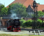 Dampflok 99 234 der  Harzer Schmalspurbahn unterwegs in Wernigerode zum Kohle bunkern am 30.05.2018. Auch Brockenbahn genannt.