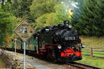 99 1794-9 rollt an der Huss Werkstatt in Neudorf/Erz. vorbei auf ihrem Weg nach Oberwiesenthal.