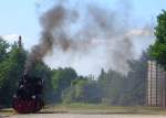 Lok 20  Haspe  beim Rangieren im Bahnhof Gillrath, Selfkantbahn 11.5