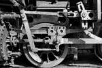 Gestänge der Dampfspeicherlokomotive vom Typ FLC. (Sächsisches Industriemuseum Chemnitz, August 2018)