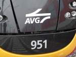 AVG Logo an einen Bombardier Flexity Swift am 04.12.14
