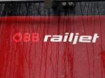 ÖBB Railjet Logo am 08.08.15 in München Hbf 