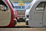 CFL Stadler Kiss 2306 und DB Regio Stadler Flirt3 (429 622) gekuppelt am 28.04.18 in Trier Hbf 