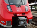 Die Front von DB Regio Hessen 442 113 am 01.09.16 in Hanau Hbf