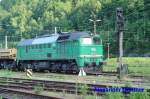 120 004 der ITL steht am 12.06.2004 im Bahnhof Bad Schandau abgestellt.