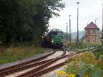 ITL 120 002 Durchfahrt DWT mit cirka 30 UA Wagen zur neuen Beladungsstelle 23.09.08