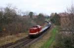 201 001 EBS (Erfurter Bahnservice) mit Containerzug aus Kölleda in Sömmerda