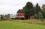 204 311-5 MTEG (202 311-7)fuhr am 24.09.17 dem Anti-Drogenzug REVOLUTION TRAIN von Schleiz über Plauen/V. oberer Bahnhof, Vojtanov und Aš nach Selb Stadt. Hier ist der Zug bei der Ausfahrt in Mühltroff zu sehen.