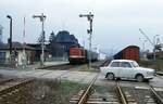 Gernrode, April 1990. Heute existiert nur noch der schmalspurige HSB-Teil des Bahnhofs.