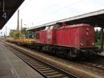 PBSV (KUBE CON rail) Nummer 11 (ex 202 287-9) bei Bauarbeiten auf Gleis 5 in Magdeburg Hbf.