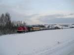 112 708-3 der RIS pendelte zusammen mit 112 331-4 (Schublok) und dem Sonderzug der Ostschsischen Eisenbahnfreunde zwischen Annaberg-Buchholz Sd und Markersbach.