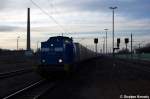 293 026-1 PRESS (202 746-4) mit leeren Hackschnitzelzug in Rathenow Richtung Wustermark unterwegs. Netten Gru zurck! 31.12.2011