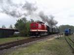 Diesen Zug der RBB fotografierte ich am Bahnhofsfest in Putbus am 20.05.2012    