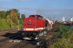 112 708 mit Fotogterzug am 07.10.2012 bei der Ausfahrt aus Bernburg